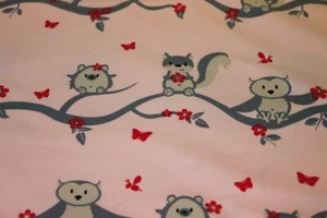 15.40EUR/ 1m, Baumwolljersey, Waldtiere, Apricot, Grau - Bild 1 von 6