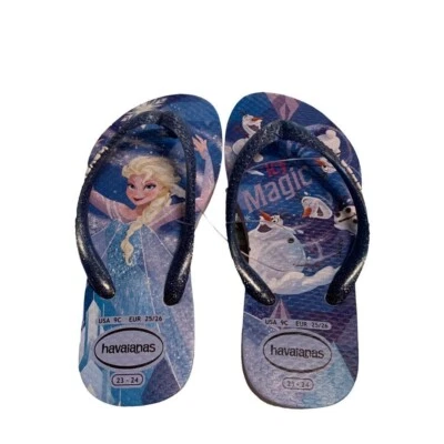 9C Havaianas Children's Frozen Disney Flip Flops New Quiet Lilac - Image 1 of 4