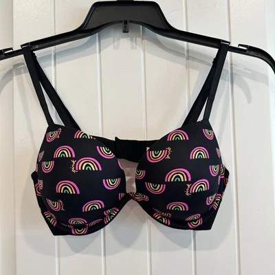 PINK Victoria's Secret Wear Everywhere Bra Sz 36C Black Push Up Underwire - Image 1 of 4