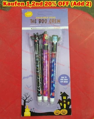 Weihnachtsgeschenk löschbare Gelstife 3er Set The Boo Crew Halloween Neu - Bild 1 von 4