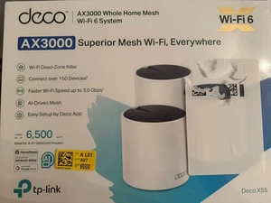 TP-Link Deco AX3000 WiFi 6 Mesh System(Deco X55) - Covers up to 6500 Sq.Ft - Afbeelding 1 van 3