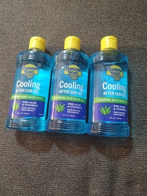 3 Of 8oz BANANA BOAT COOLING AFTER SUN GEL WITH ALOE & VITAMIN E . - Image 1 of 2