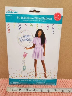 Way To Celebrate 69" Globo Relleno de Helio "Feliz Cumpleaños" Globo de Lámina NUEVO Foto 1 de 3