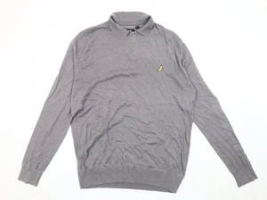 Maglione uomo Brave Soul XL grigio con colletto e zip intera - Foto 1 di 12
