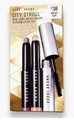 Bobbi Brown SET City Stroll Mini Long Wear Cream Shadow Stick & Mascara Set NIB - Image 1 of 2