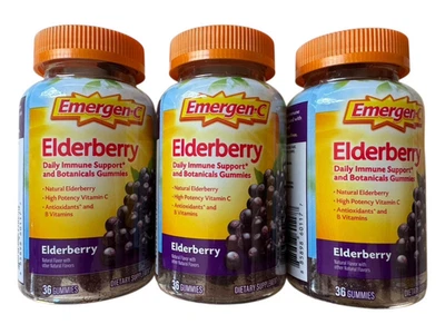 Lot of 3 Emergen-C Elderberry Gummies - 3 x 36 Count - Expired 8/25 - Image 1 of 4