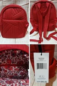 Zaino Vera Bradley Rosso Taglia Small Nuovo con etichette Piccoli danni 12x11x4,5" NUOVO $90 - Foto 1 di 5