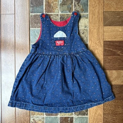 Vintage OSHKOSH - Girls Blue Denim Sleeveless Dress  Jumper USA Size - 4T - Image 1 of 4