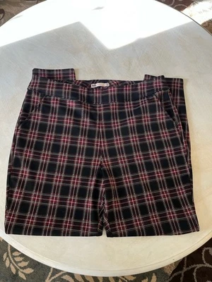 SO Women's High Rise Leggings, Red & Black Plaid, Size XXL - Image 1 of 4