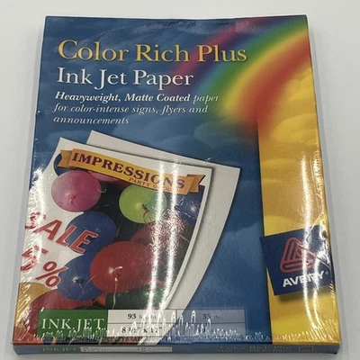 Avery 3145 Heavyweight Matte Color Rich Ink Jet, Thick Paper (50 sheets) New NOS - Image 1 of 4