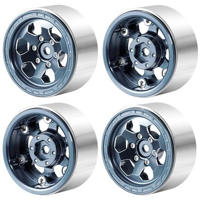 FLYXM 4Pcs 1.3" Beadlock Wheel Rims For TRX4M SCX24 Ascent 1/24 1/18 RC Crawlers - Image 1 of 4