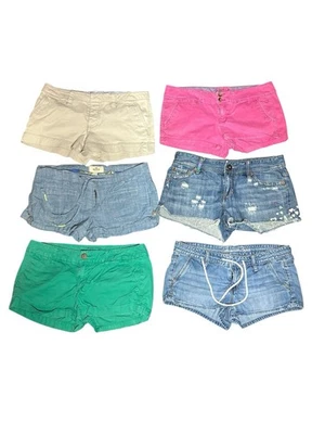 PAQUETE DE MINI PANTALONES CORTOS HOLLISTER/AMERICAN EAGLE Y2K de 6 piezas Foto 1 de 4