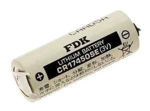 3V FDK (Sanyo) CR17450SE A Lithium Batterie U-Lötfahne Pin Print 2/1 ++/- | 2500