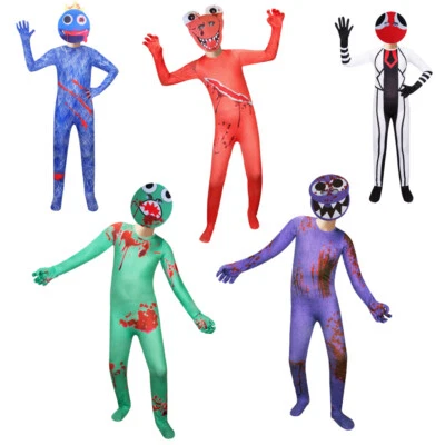 Rainbow Friends Kids Boys Girls Halloween Costume Jumpsuit Mask Outfits Dress Up - Image 1 of 4