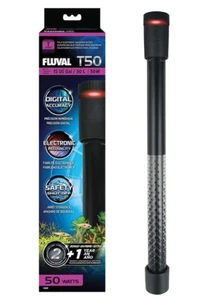 Fluval T50 Aquarium Heater 50w - Digital Fish Tank Thermostat - 30-50 Litres - Picture 1 of 6