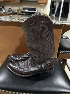Dan Post Burgundy Milwaukee Leather Cowboy Boots Size 10D - Picture 1 of 7