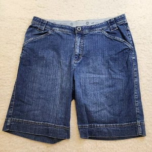 Lee Comfort Waistband Jean Shorts 18WM Blue Denim Flap Pockets Snap Stretch - Imagen 1 de 10