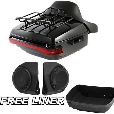 Black King Trunk Pad Light Speakers Fit For Harley Electra Road Glide 2014-25 24 - Image 1 of 4