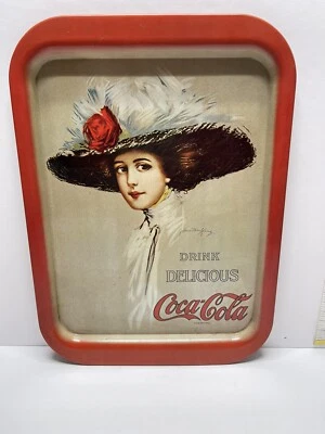 Vintage Reproduction Coca Cola Tray 1909 Hamilton King Girl Made in 1971 - Image 1 of 4