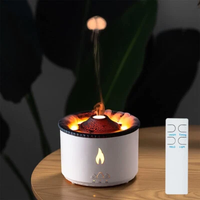 MARKENLOS Vulkan Feuer Flamme Luft Luftbefeuchter Aroma Diffuser Ätherisches Fernbedienung