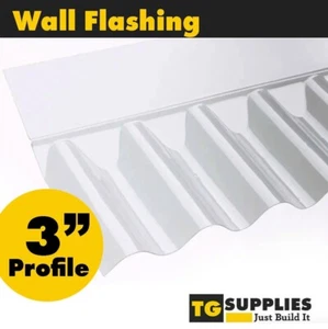 Pared de PVC transparente de 3" intermitente para láminas de techo de PVC corrugado STD ASB de 3" - Imagen 1 de 3