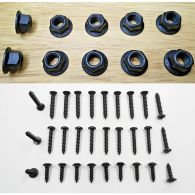 (GRAU 8) PORCAS DE FLANGE DE TREM DE FORÇA E 30 PARAFUSOS INT PRETOS! ADEQUADO PARA VEÍCULOS CLÁSSICOS - Imagem 1 de 4