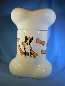 Caroline's Treasures Boston Terrier Bone Shaped Treat Jar - Picture 1 of 3