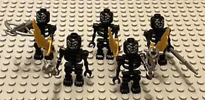 LEGO Minifigures Lot 5 Black Skeleton Warriors Guys Minifigs Monsters Weapons - Picture 1 of 8