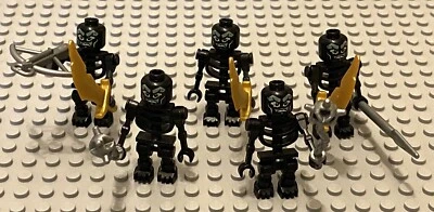 LEGO Negro Esqueleto Guerreros Minifiguras Lote 5 Chicos Minifiguras Monstruos Armas Foto 1 de 4