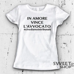 T-shirt MAGLIETTA Donna DIVORZIO #TRIBUNALE DIVERTENTE Idea regalo simpatica  - Picture 1 of 3