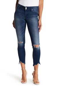 Hudson Jeans 153559 Women's Skinny Uneven Hem Cropped Distressed Jeans Sz. 29 - Picture 1 of 2