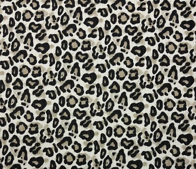 PREMIER PRINTS GOBI BEIGE BLACK LEOPARD SPOTS MULTIUSE FABRIC BY THE YARD 54"W - Image 1 of 4