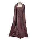 JOVANI Evening Occasion Dress Womens 12 Brown Sequin Beaded Strapless Shawl 