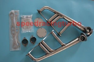 STAINLESS STEEL LAKE STYLE HEADERS FOR SBC 265-400 V8 CHEVY,HOT ROD,STREET,RAT - Picture 1 of 3
