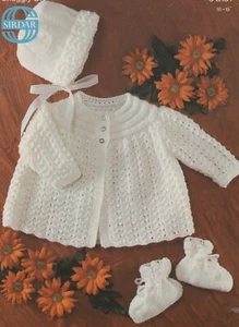 Vintage Strickanleitung für Babys Set in D/K mit einfachem 4-reihigem Muster (426) - Bild 1 von 2