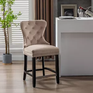 24" Tufted Velvet Counter Stool - Picture 1 of 66