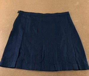 Falda plisada para mujer Lands' End talla 0 azul marino cintura alta caja a la rodilla nueva sin etiquetas #24 - Imagen 1 de 2