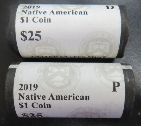 2019 Native American Dollar P&D U.S. Mint Rolls Cover