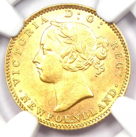 1882-H Canada Newfoundland Victoria Gold $2 Coin - Certified NGC MS61 (BU UNC) Cover