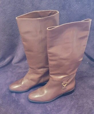 Botas de equitación para mujer ETIENNE AIGNER Derby de cuero marrón talla 6M Foto 1 de 4