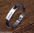 Quality Stainless Steel Cross Cable Wire Silver Bracelet Bangle Mens Womens