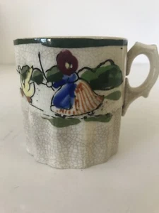 Vintage Handmade In Japan Girl And Goose/Duck Child’s Coffee Tea Cup - Bild 1 von 10