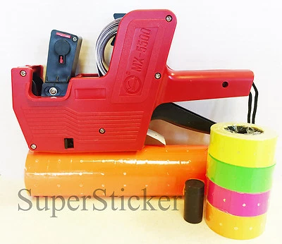 IAMLABELS.COM MX-5500 8 Digits Price Tag Gun Labeler Labeller + 5000 ORANGE labels + Free Gift