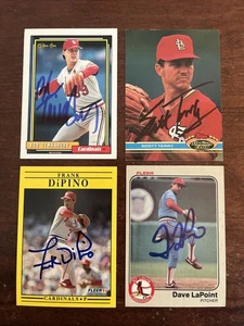 4 handsignierte Vintage St. Louis Cardinals Baseballkarten - Bild 1 von 9