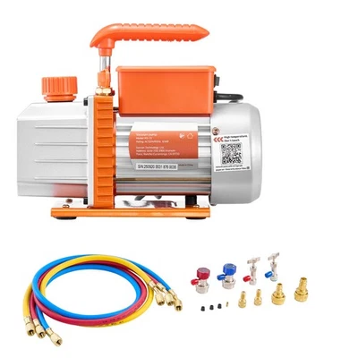 Kit de bomba de vacío y medidor de CA Uimoso 4,5 CFM 1/3 HP de una sola etapa con colector Foto 1 de 4