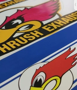 Lot of 2 PAIRS Classic Thrush Racing Decals Stickers NHRA Cabinets Garage - Picture 1 of 3