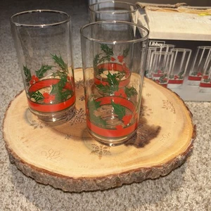 Vintage Libbey Holly & Berries Glassware Set - Picture 1 of 7