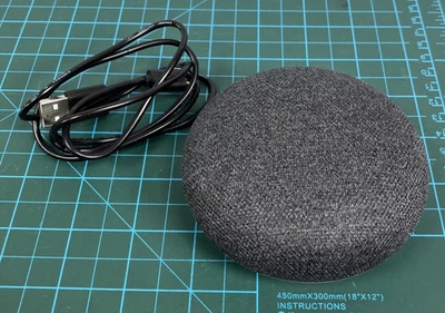 Google Nest Mini 1st Gen Bluetooth Speaker H0A W Cable WiFi TESTED WORKING Grey - Image 1 of 4