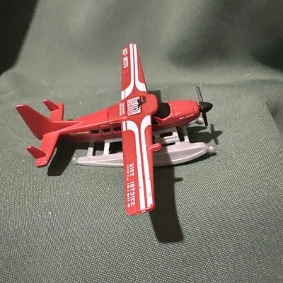 Matchbox 4 3/4" Wide Cessna Caravan Volcano Seaplane Airplane Red Free SHIP - Image 1 of 4