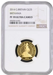 Moneda de oro Britannia 2014 £25 prueba PF70 - Imagen 1 de 2